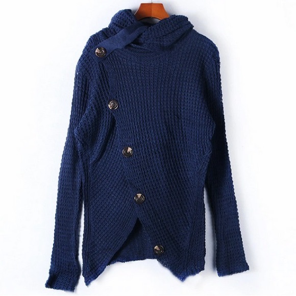 Long Sleeve Waffle Knit Cowl Neck Sweater - Picture 11 of 11